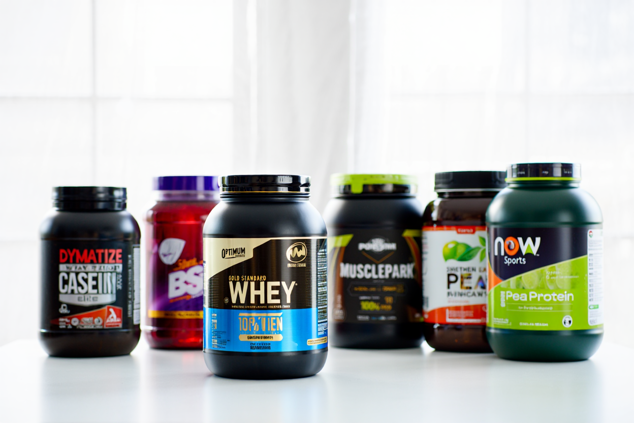 Diferentes tipos de proteína en polvo disponibles en el mercado