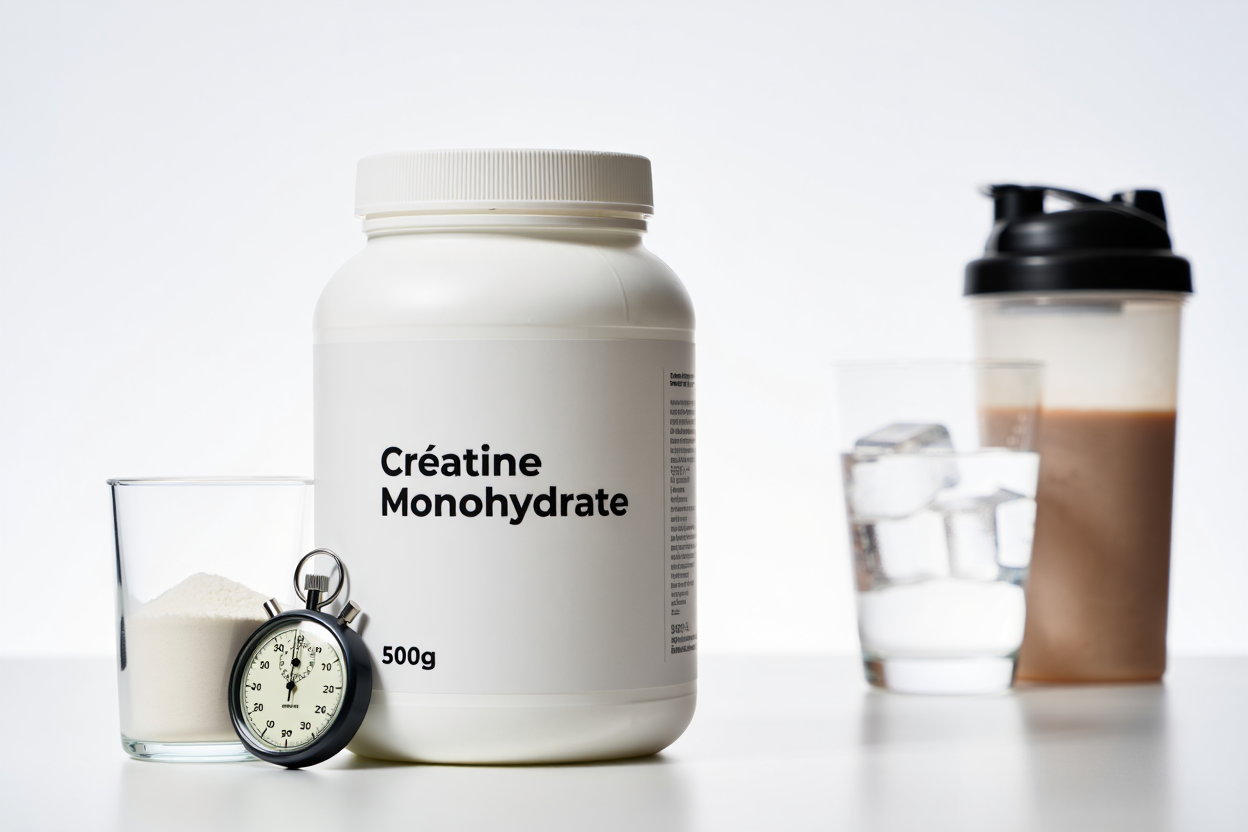 Homme prenant créatine monohydrate autour de l'entraînement