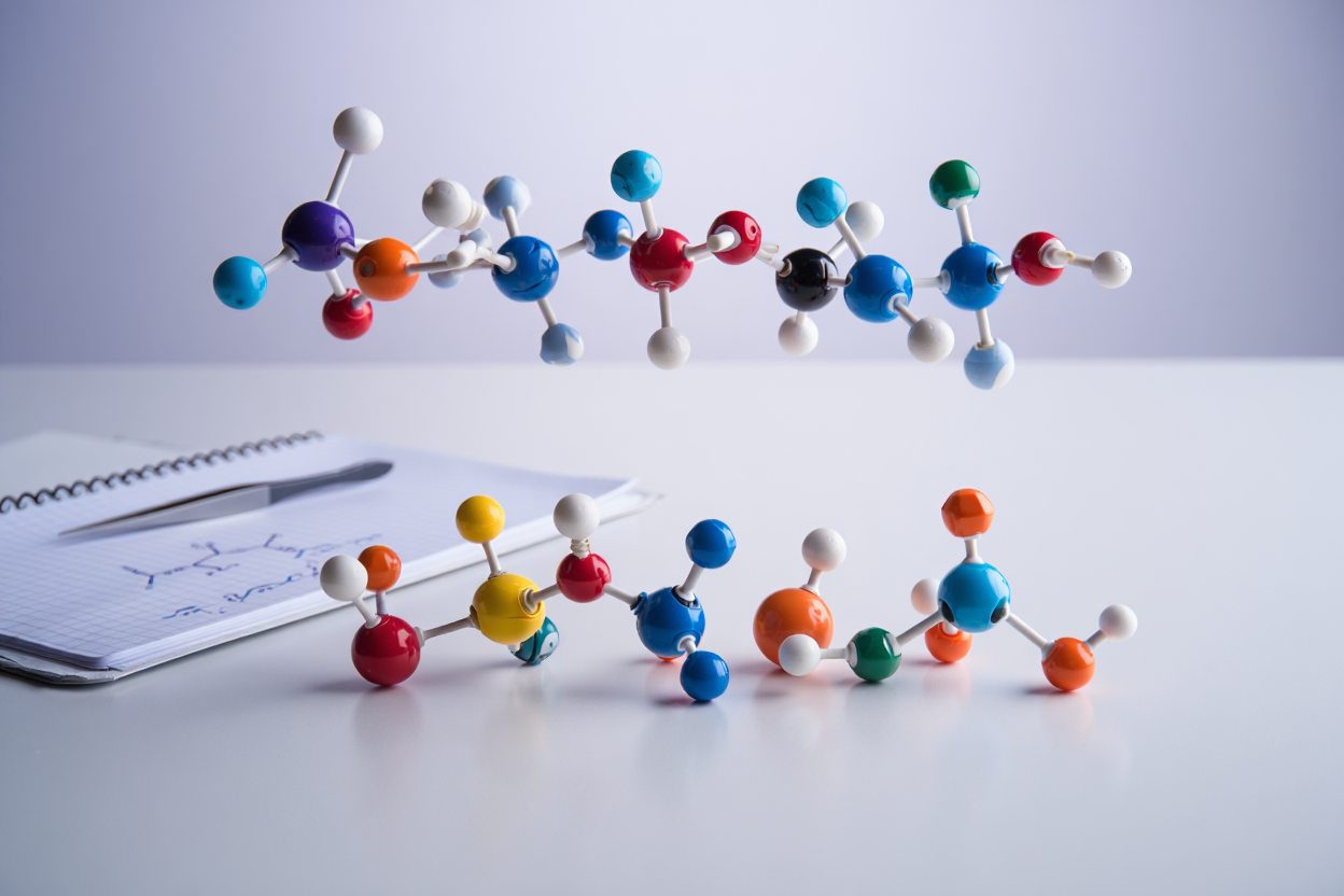 Estructura molecular de aminoácidos esenciales y no esenciales
