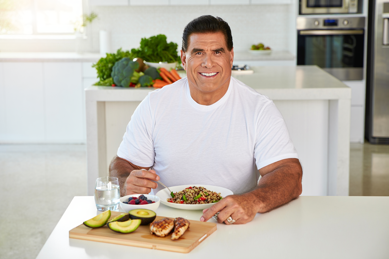 Assiette équilibrée avec protéines, glucides et légumes frais pour le bodybuilding