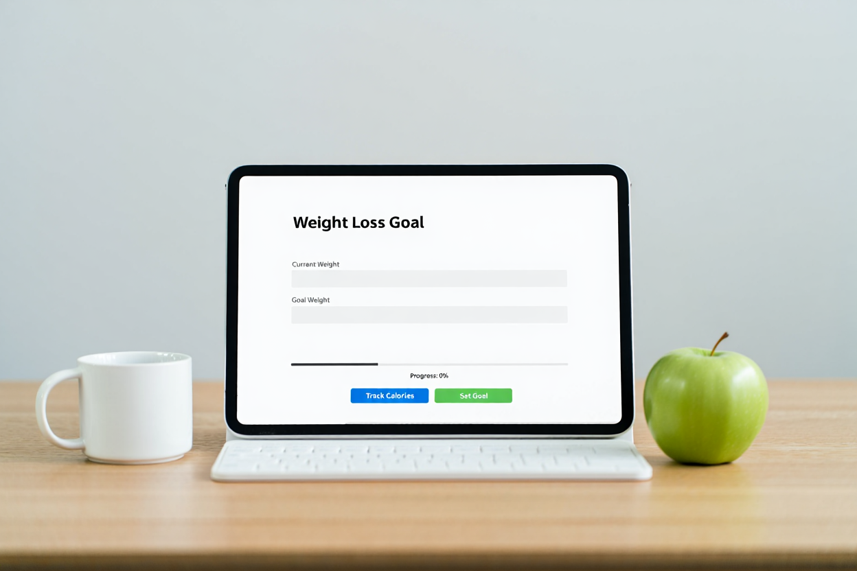Calorie calculation formula displayed on notebook