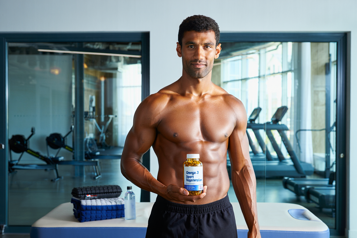 Sportler mit Omega-3-reichen Mahlzeiten zur Regeneration