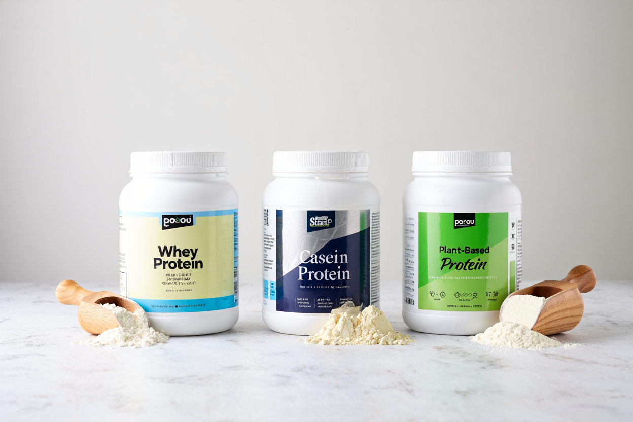 Diferentes tipos de proteína en polvo