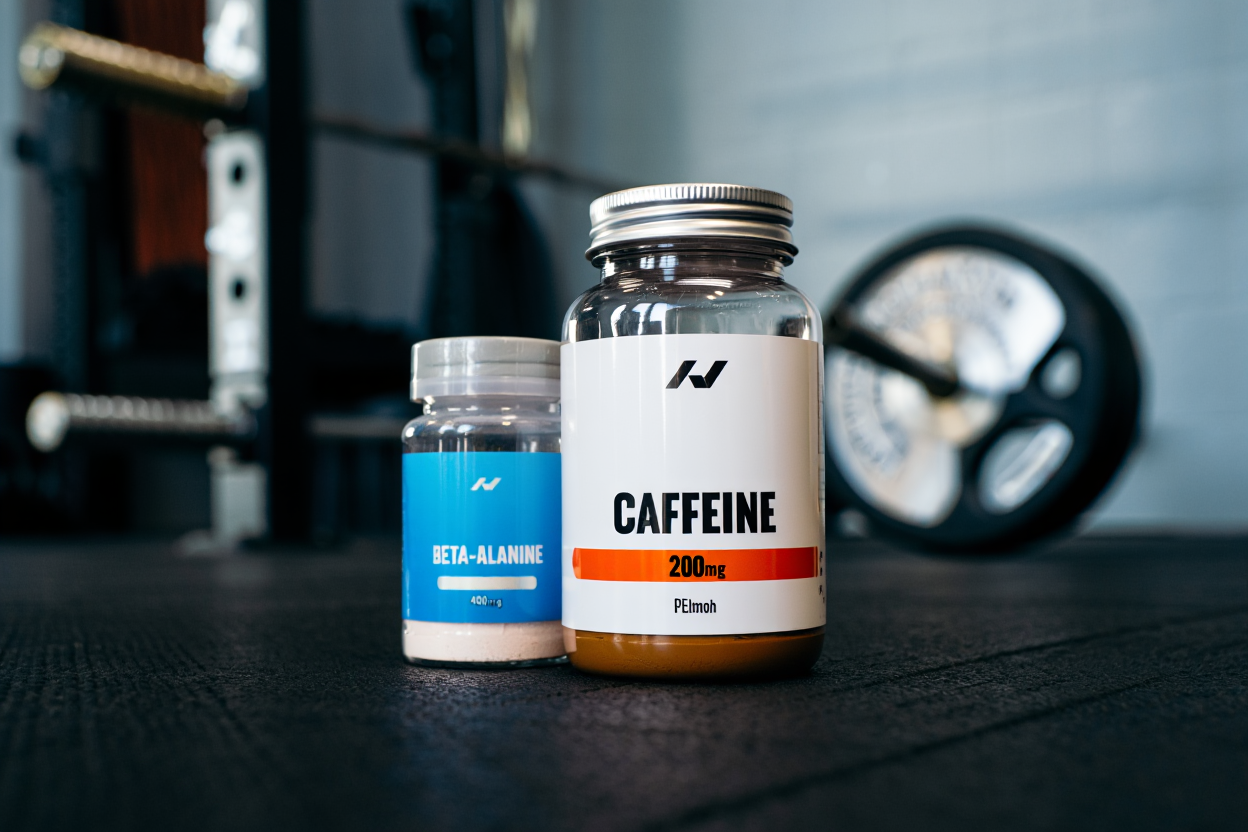 Pre-workout powder scoop with performance supplements