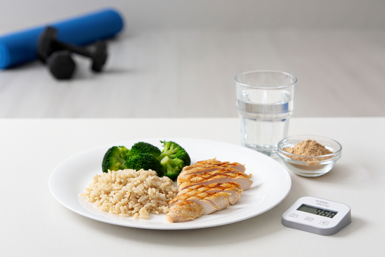 Ausgewogene Pre-Workout Mahlzeit mit Haferflocken und Protein