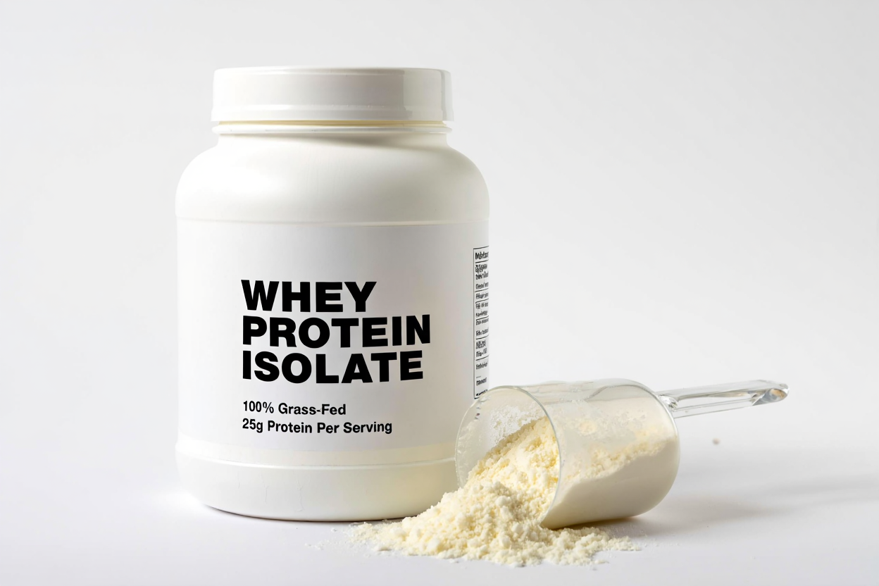 Whey protein isolate product containers