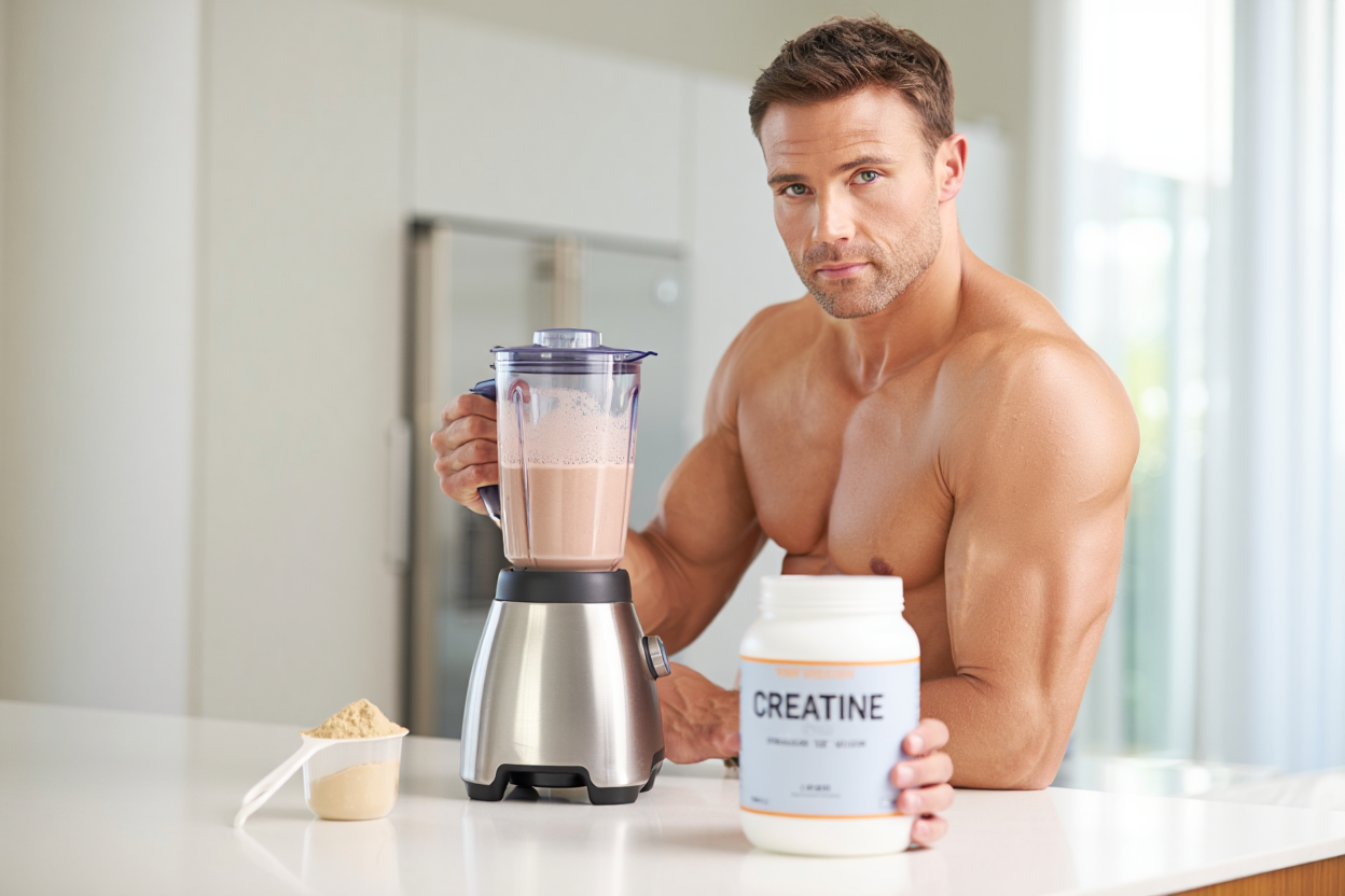 Preparación correcta de batido con proteína y creatina