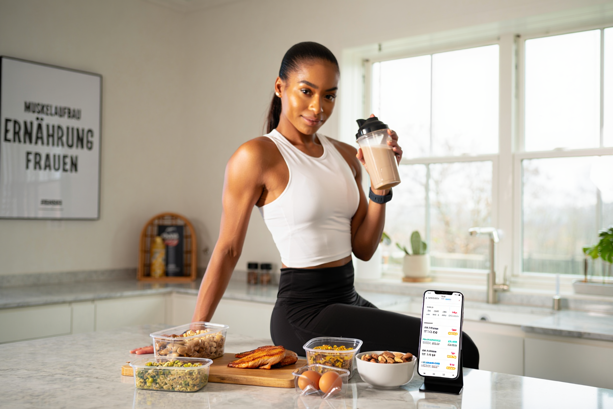 Frau mit Hanteln beim Krafttraining in Fitnessstudio