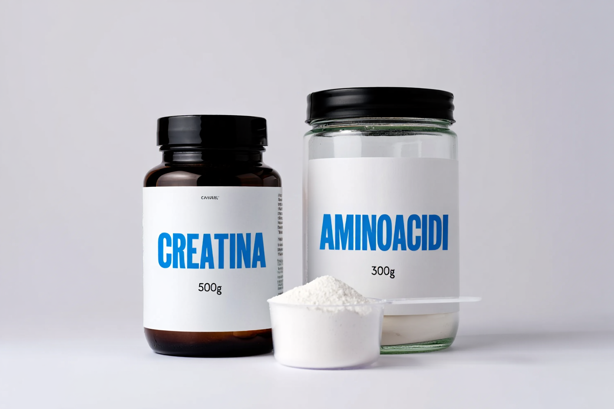 Integratori creatina e aminoacidi per forza e recupero muscolare