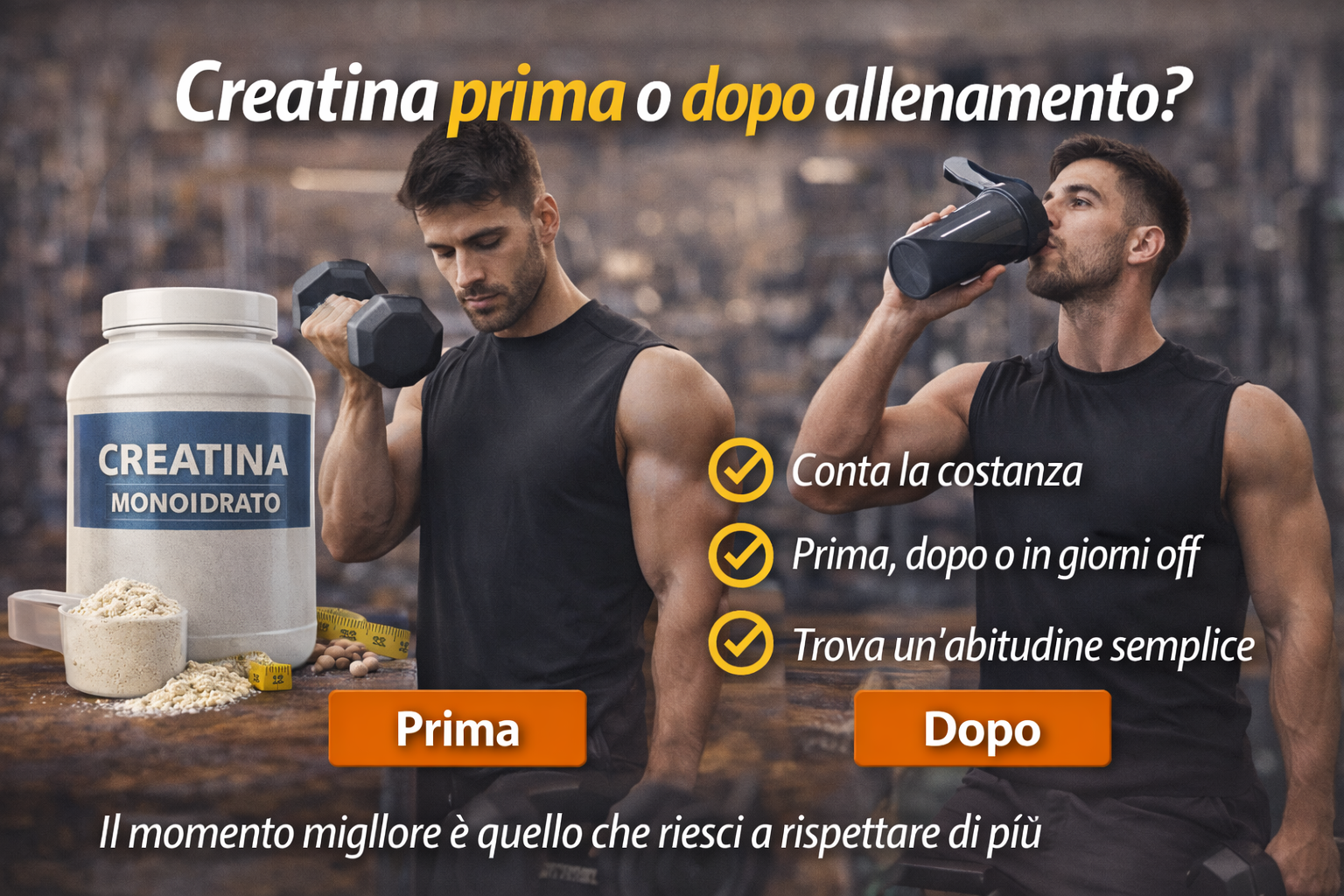 Creatina prima o dopo allenamento