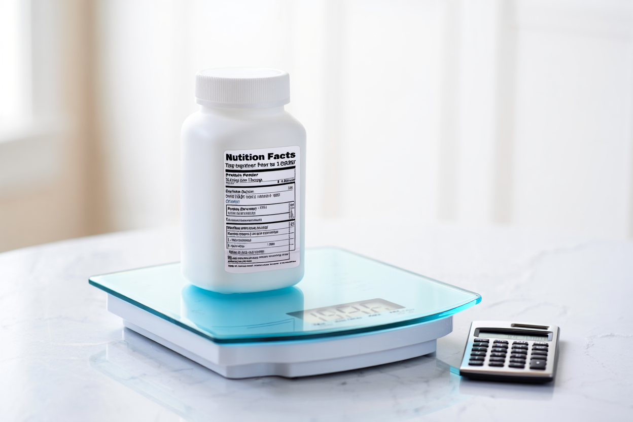 Protein calculator showing daily intake by body weight and activity level