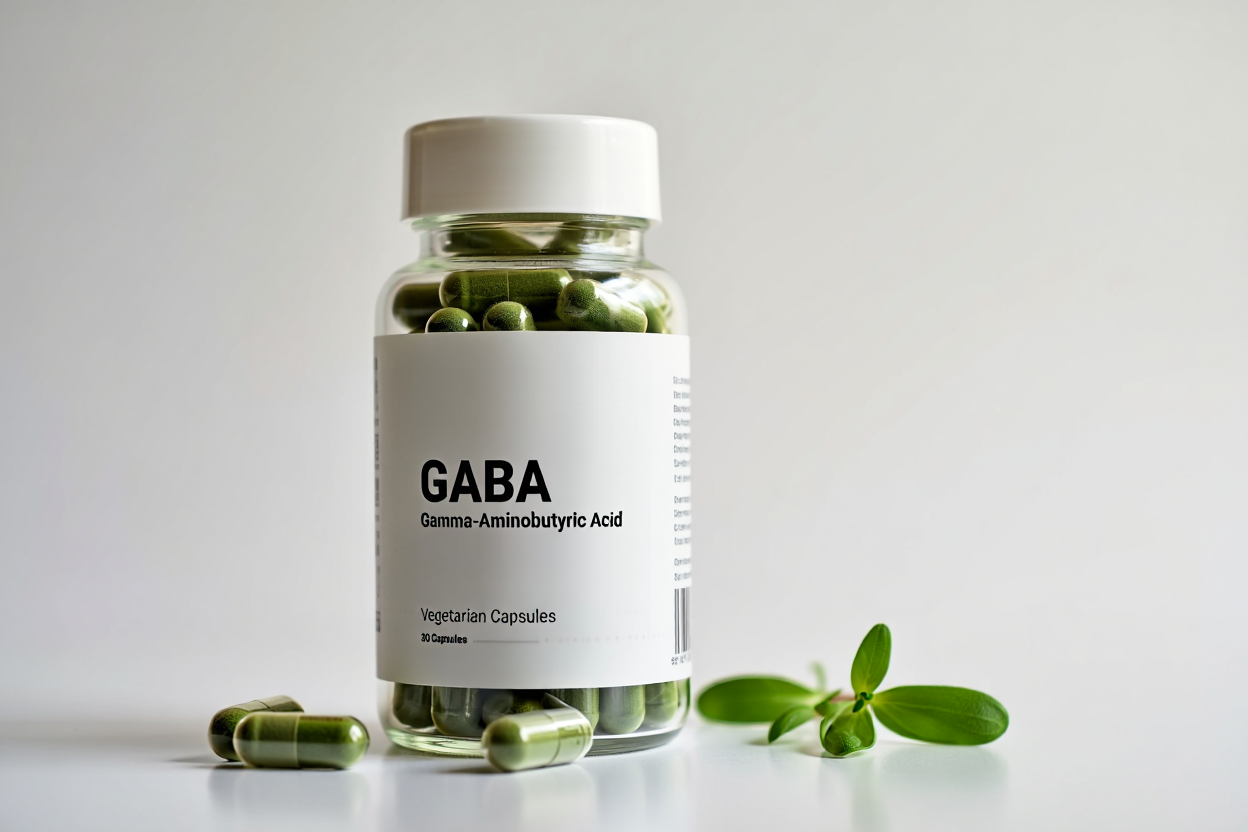Botellas de GABA suplemento almacenadas