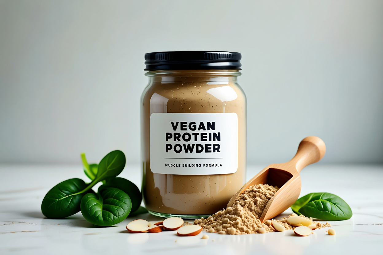 Veganes Proteinpulver in verschiedenen Geschmacksrichtungen