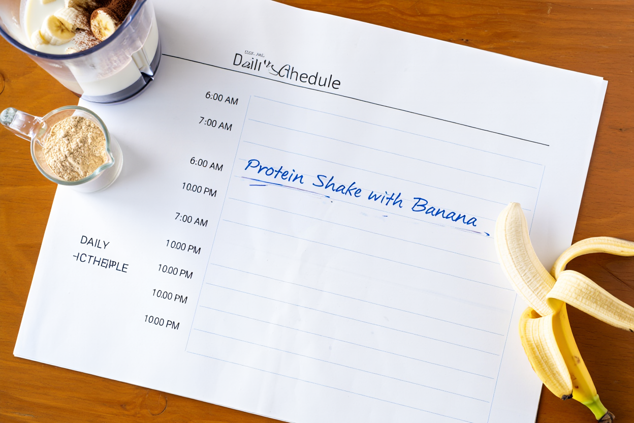 Various protein shake servings throughout the day