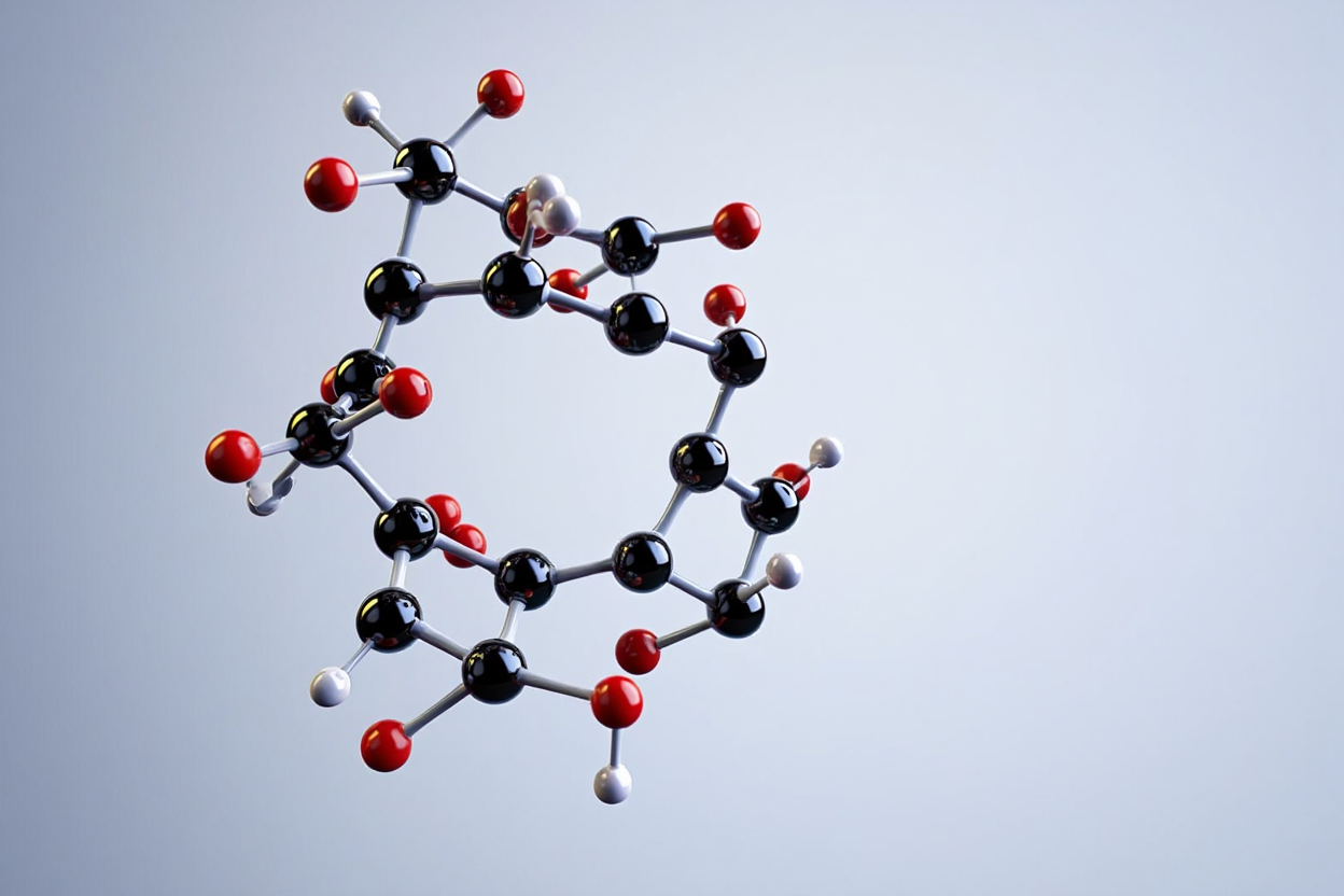 Représentation 3D de la structure toroïdale d'une cyclodextrine