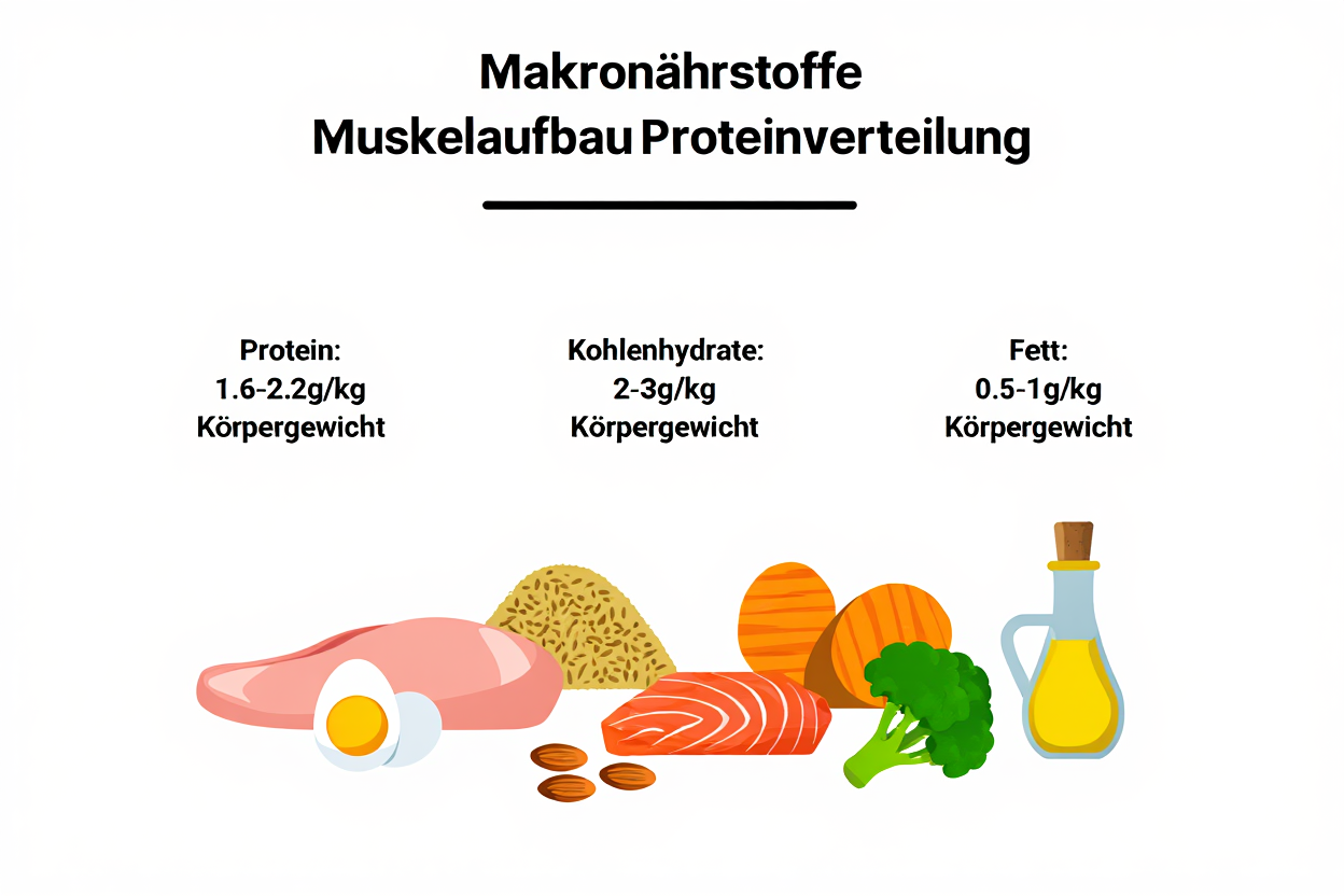 Optimale Makronährstoffverteilung Protein Kohlenhydrate Fette Muskelaufbau