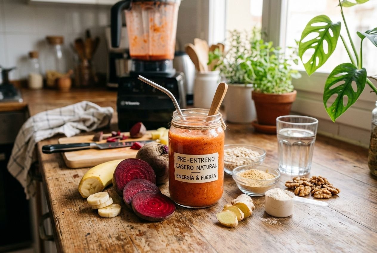 Ingredientes naturales para preparar preentreno en casa