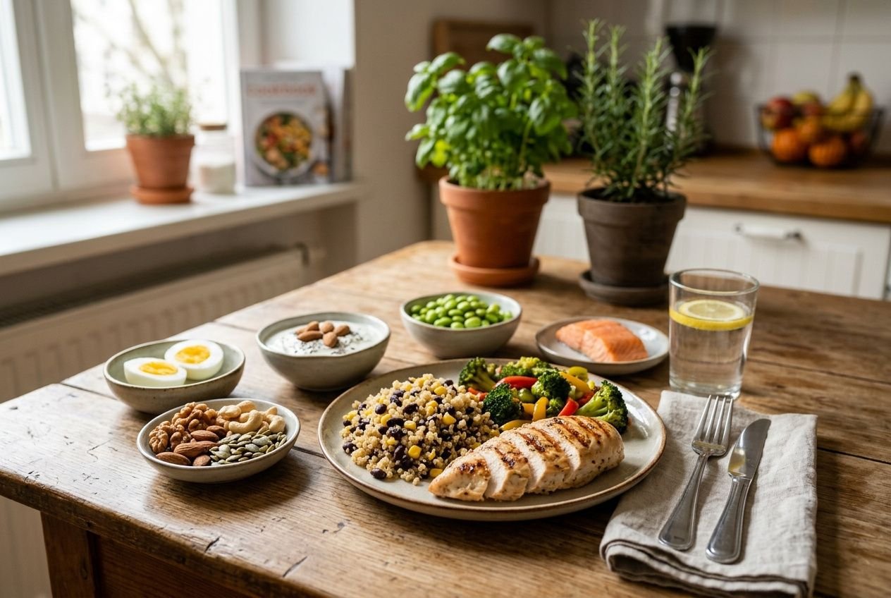 Person measuring amino acid powder supplement