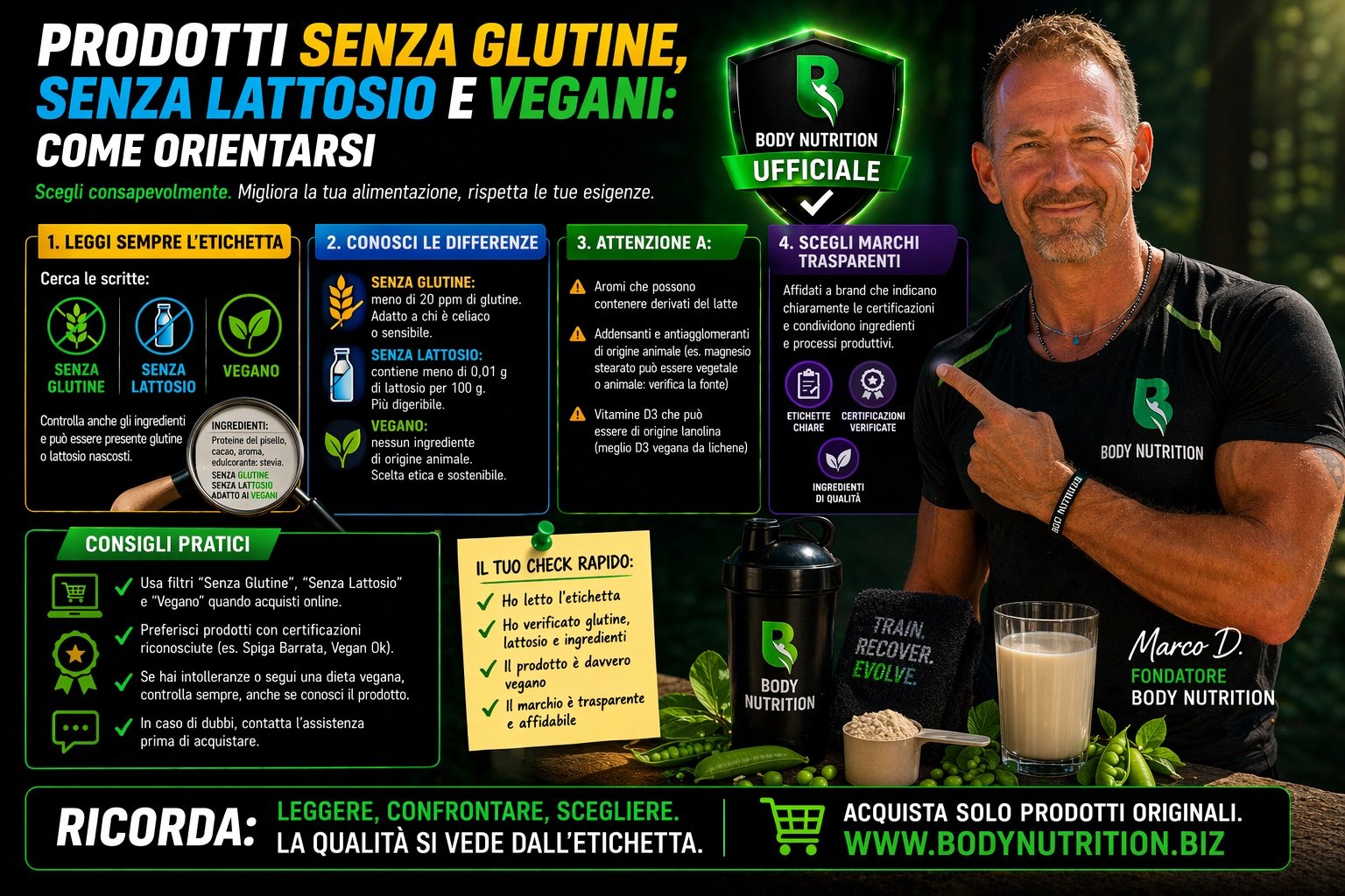 Prodotti senza glutine, senza lattosio e vegani: come orientarsi