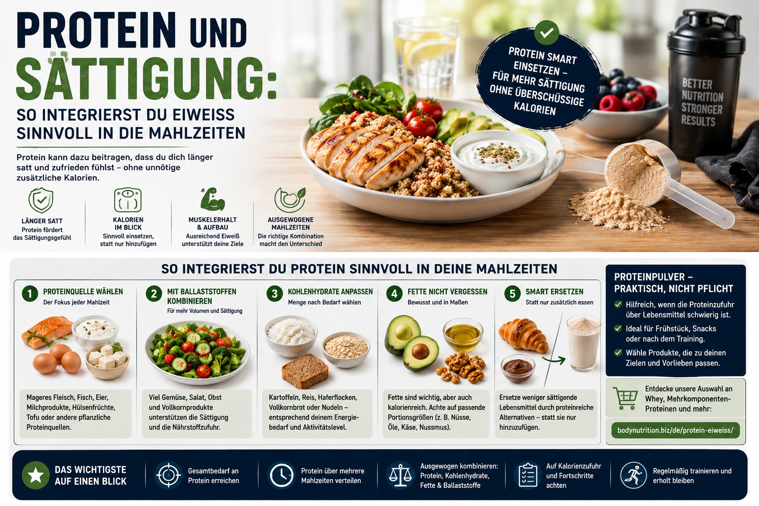 Protein und Sättigung: So integrierst du Eiweiß sinnvoll in die Mahlzeiten