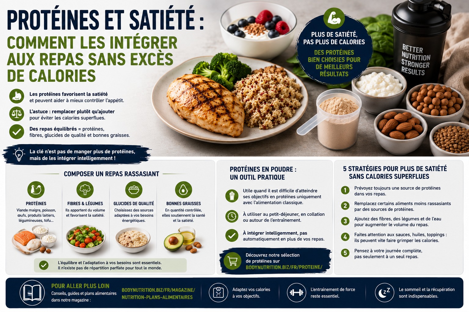 Protéines et satiété : comment les intégrer aux repas sans excès de calories