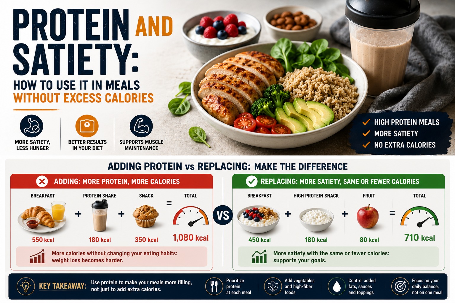 Protein and satiety: how to use it in meals without excess calories