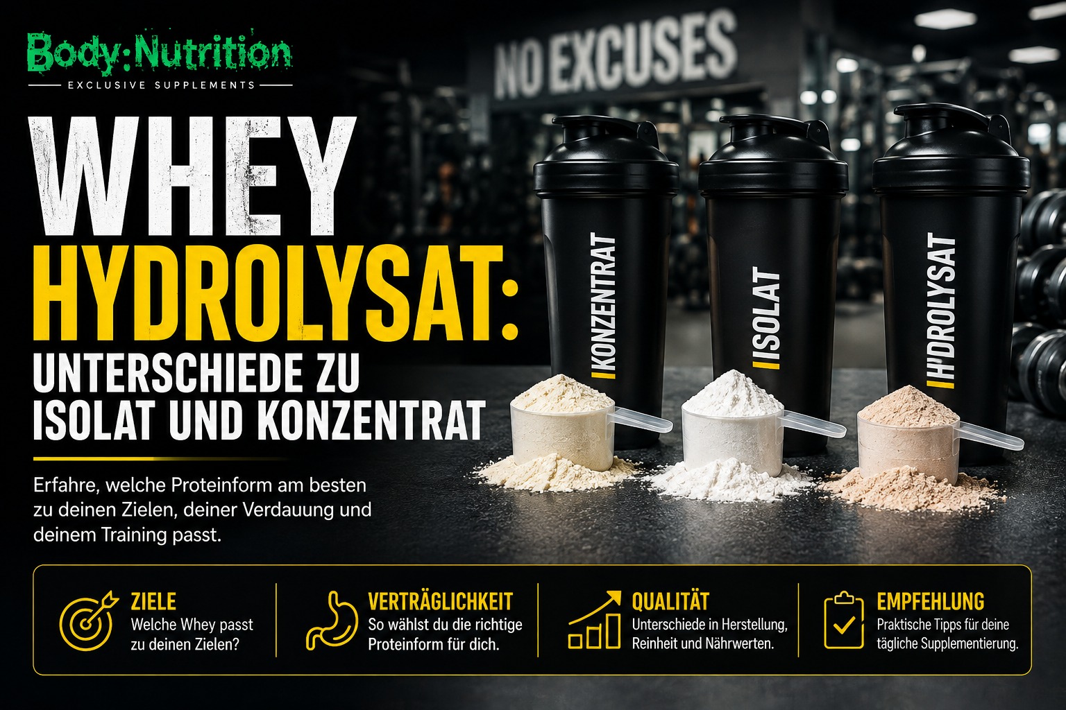 Whey Hydrolysat: Unterschiede zu Isolat und Konzentrat