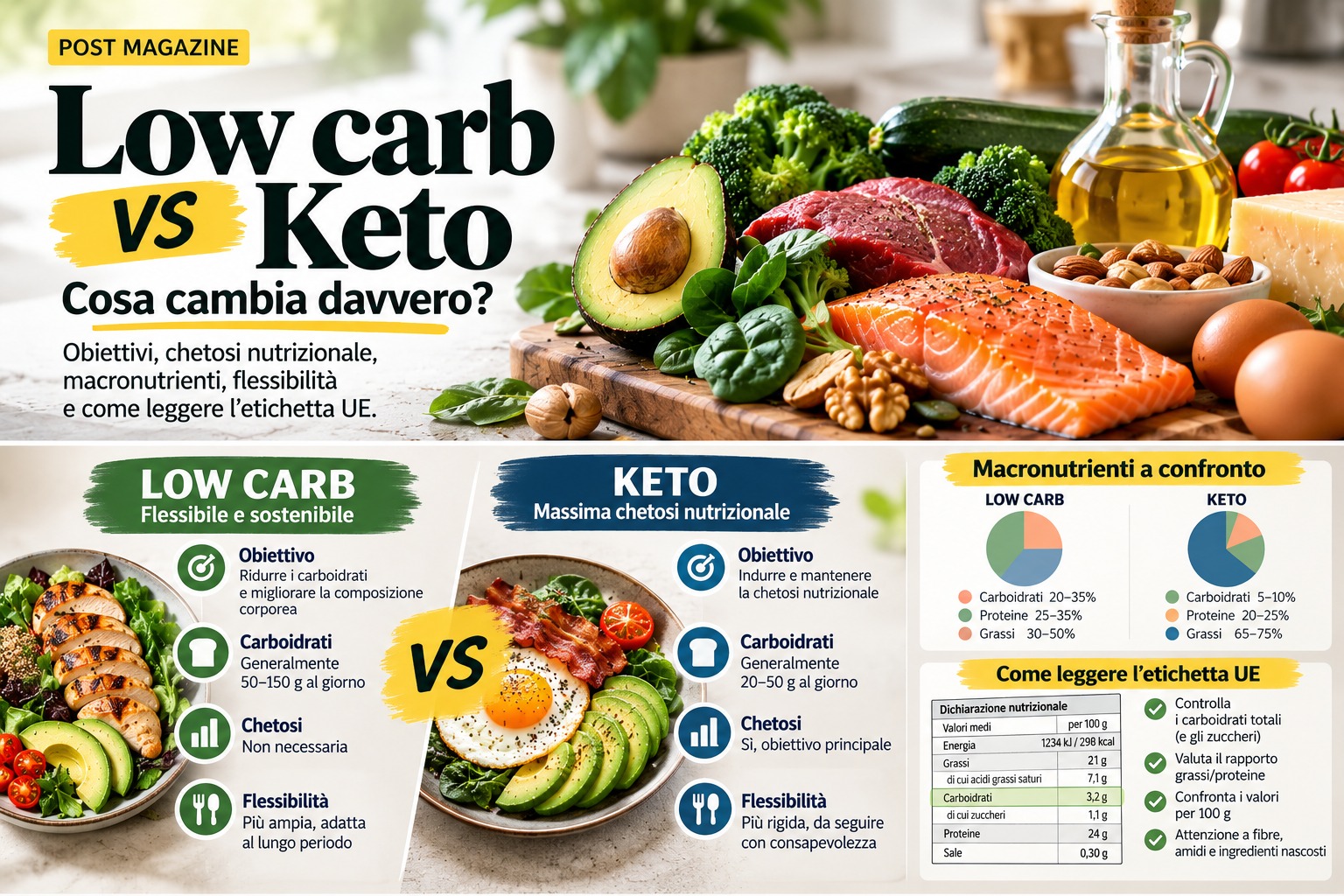 Dieta low carb e chetogenica: quali sono le differenze?