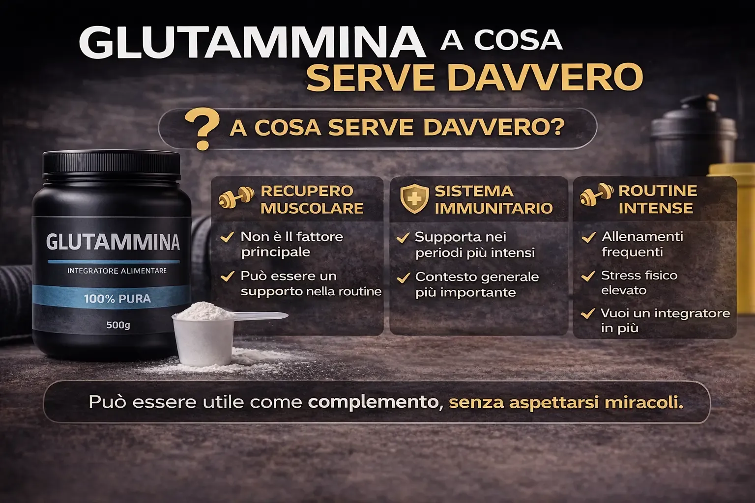 Glutammina: a cosa serve davvero
