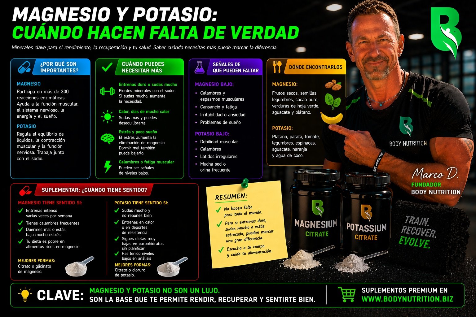 Magnesio y potasio: cuándo hacen falta de verdad